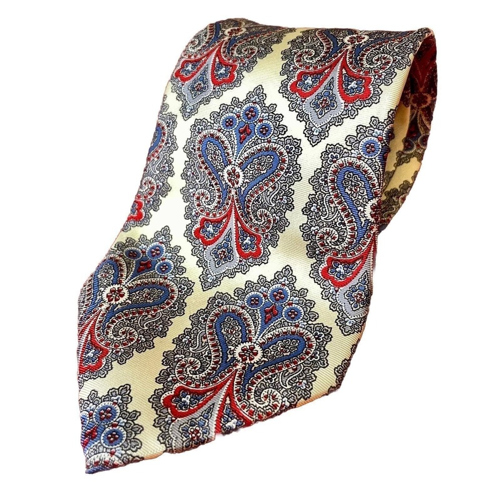 Christian Dior Silk Jacobsons Vintage Men's‎ Neck Tie Paisley Print 100% Silk